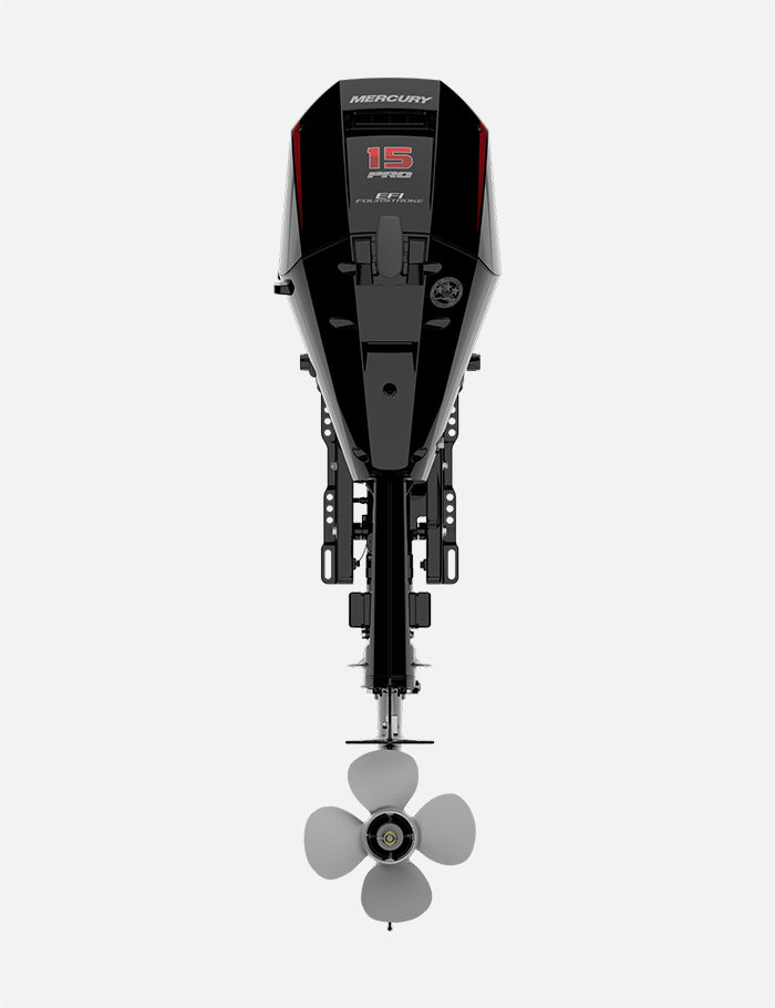 Mercury 15HP EXLPT EFI ProKicker FourStroke 25" Shaft Remote Outboard w/ Electric Start & Power Tilt, 1A15462BK