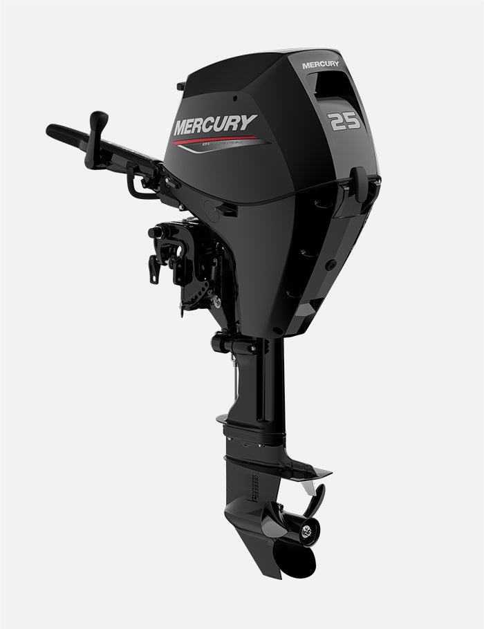 Mercury 25HP ELH EFI FourStroke 20" Shaft Tiller Outboard w/ Electric Start, 1A25311BK