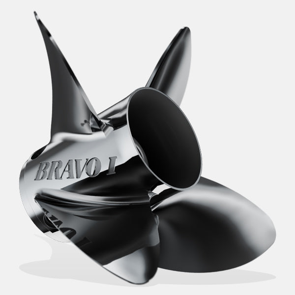 Mercury Racing Bravo 1 FS Pro Finished Propeller. Mercury Bravo One 4-Blade Stainless Steel Propeller. Peformance Propeller.