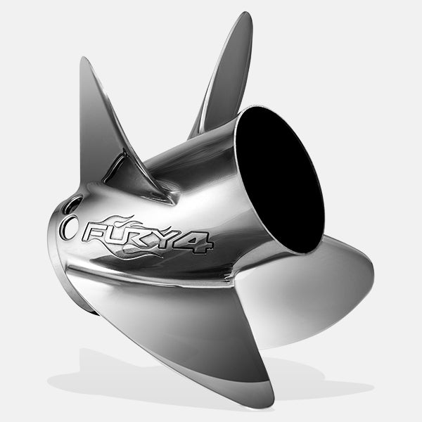 Mercury Fury 4 Propeller. Mercury 4-Blade Stainless Steel Propeller. Mercury Bass Fishing Propeller Great Hole-Shot & Lift.