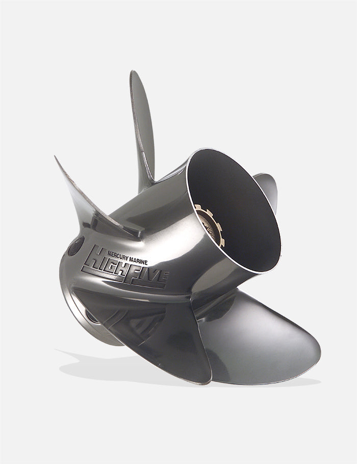 Mercury High Five Propeller. Mercury 5-Blade Stainless Steel Boat Propeller. Mercury Propeller For Watersports.