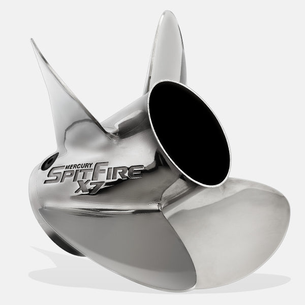 Mercury SpitFire X7 Propeller. Mercury 4-Blade Stainless Steel Propeller. Mercury Outboard Propeller For 40-125 HP Outboards.