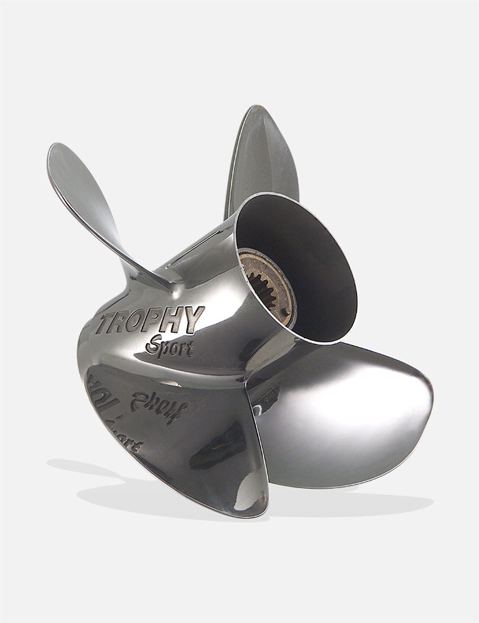 Mercury Trophy Sport Propeller. Mercury 4-Blade Stainless Steel Propeller. Fits 30-60HP Mercury Outboards. Explosive Hole-Shot.
