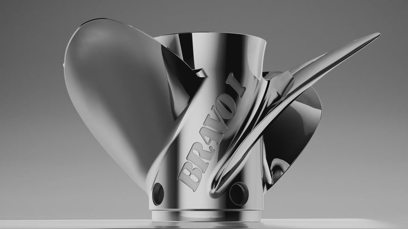 Mercury Bravo 1 XC Propeller. Mercury 4-Blade Stainless Steel Boat Prop. Extra-Cupped Propeller For Mercury Outboards in Shallow Water.